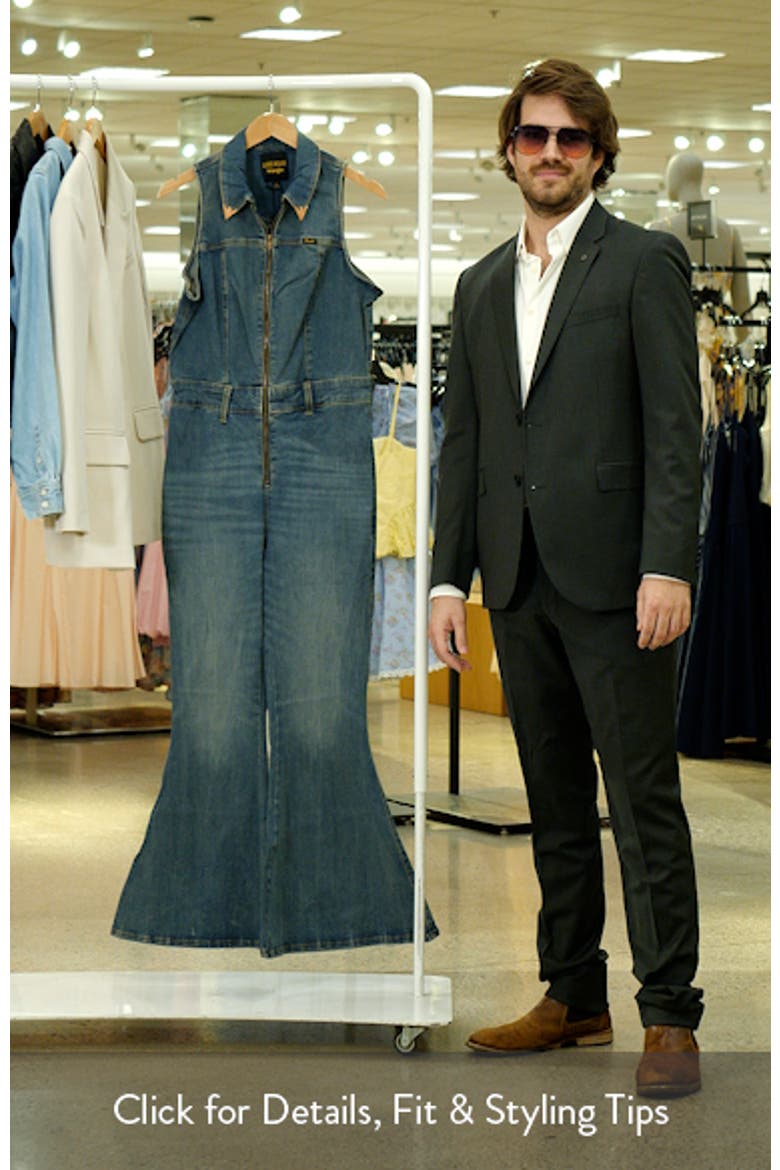 x Lainey Wilson Sleeveless Flare Denim Jumpsuit video