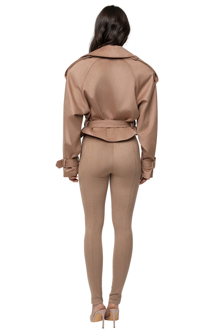 Latte Belted Crop Jacket, Alternate, color, BEIGE