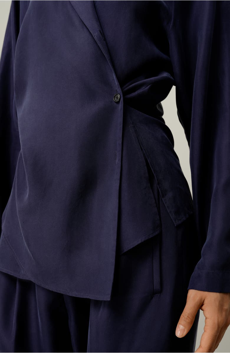 Lilysilk Multipositional Silk Habotai Shirt, Alternate, color, Blueberry