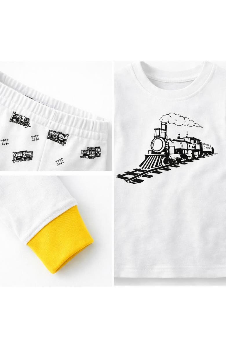 BenBen Kids and Toddlers Boys 2 Pack Short Sleeve Pajama Sets Snug Fitted Ultra Soft, Alternate, color, White/Light Grey