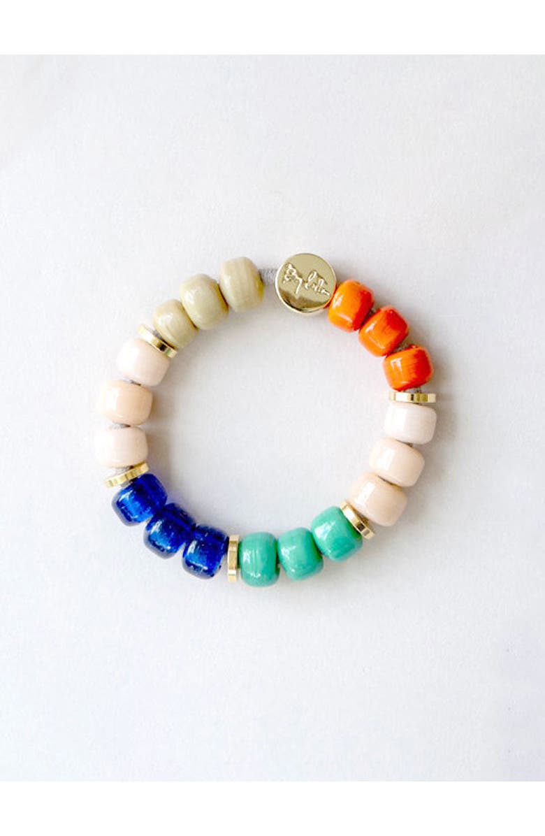 By Lilla East Village Capsule Beaded Bracelet Hairtie, Main, color, Multi