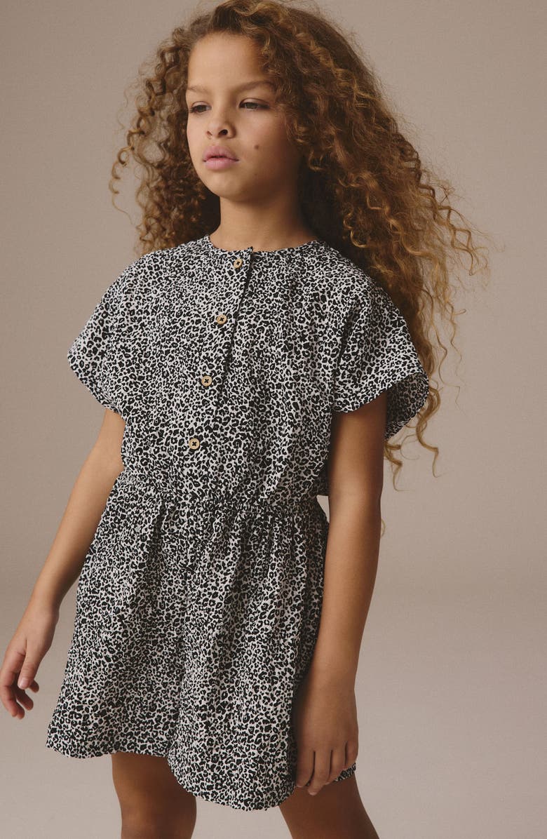 NEXT Kids' Leopard Print Cutout Romper, Alternate, color, White