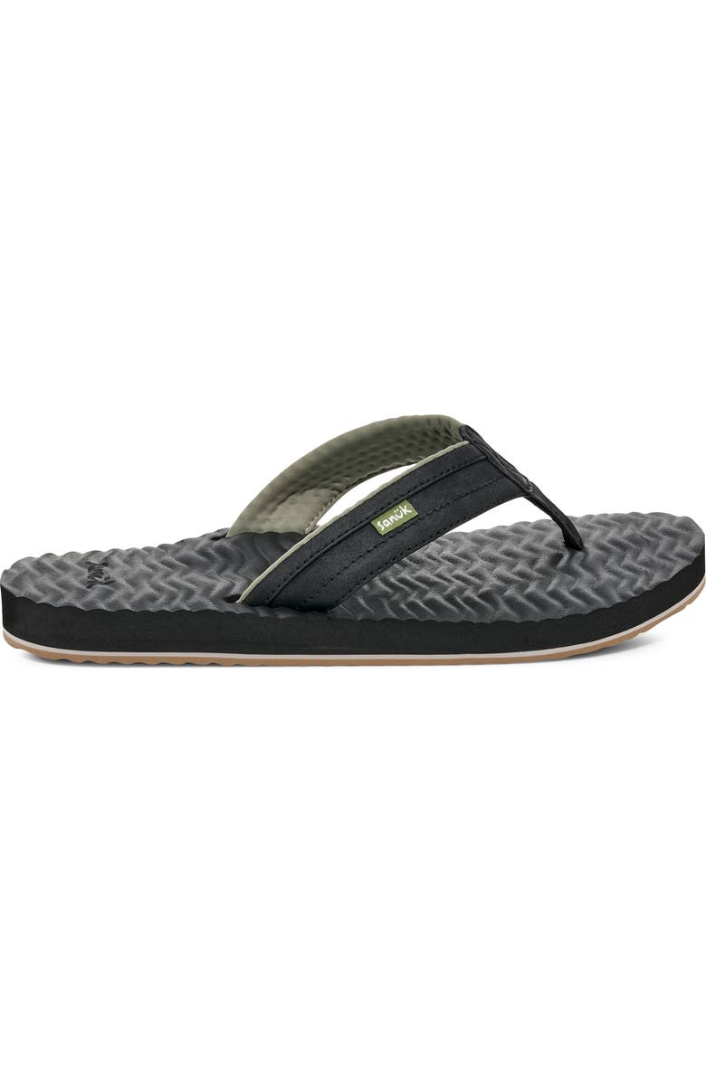 Sanuk Ziggy Plush Flip Flop, Alternate, color, Black