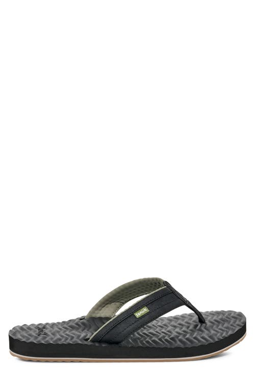 Sanuk Ziggy Plush Flip Flop In Black