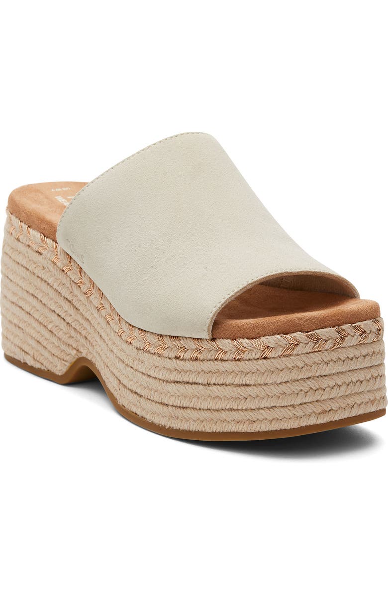 TOMS Lailam Espadrille Platform Slide Sandal, Main, color,