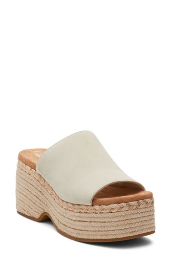 TOMS TOMS LAILAM ESPADRILLE PLATFORM SLIDE SANDAL 