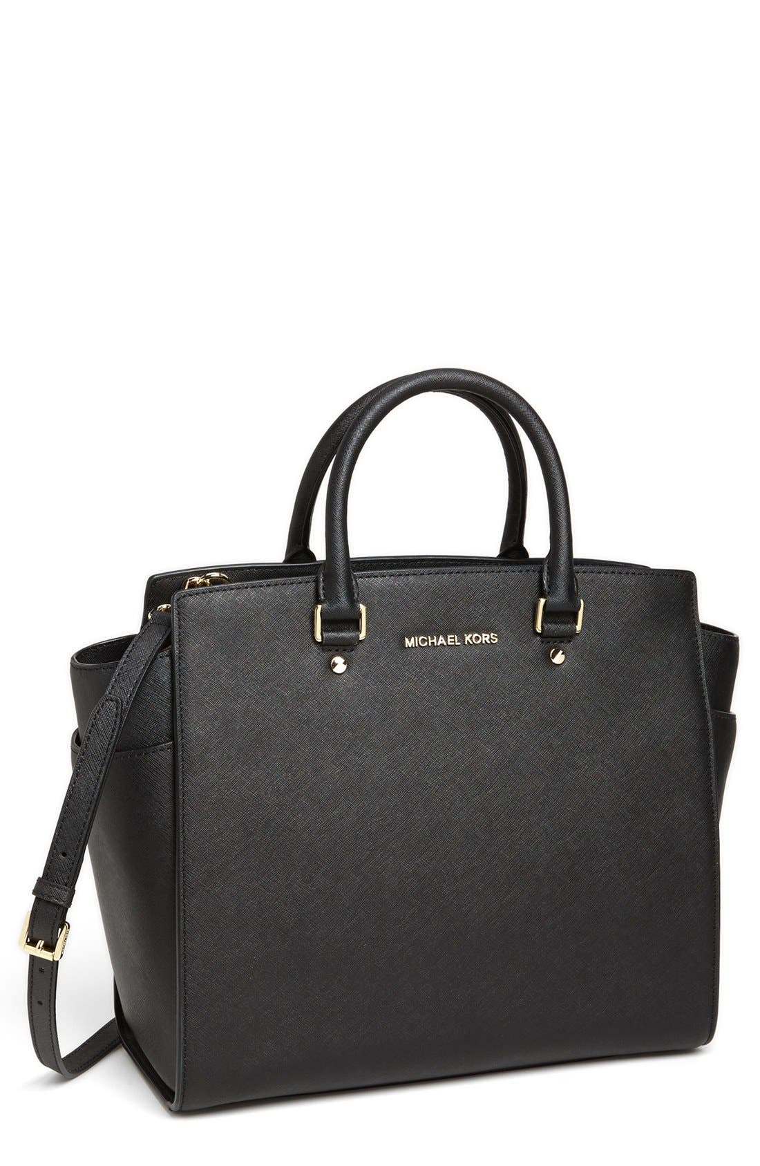 MICHAEL Michael Kors 'Selma' Saffiano Leather Tote, Main, color, 