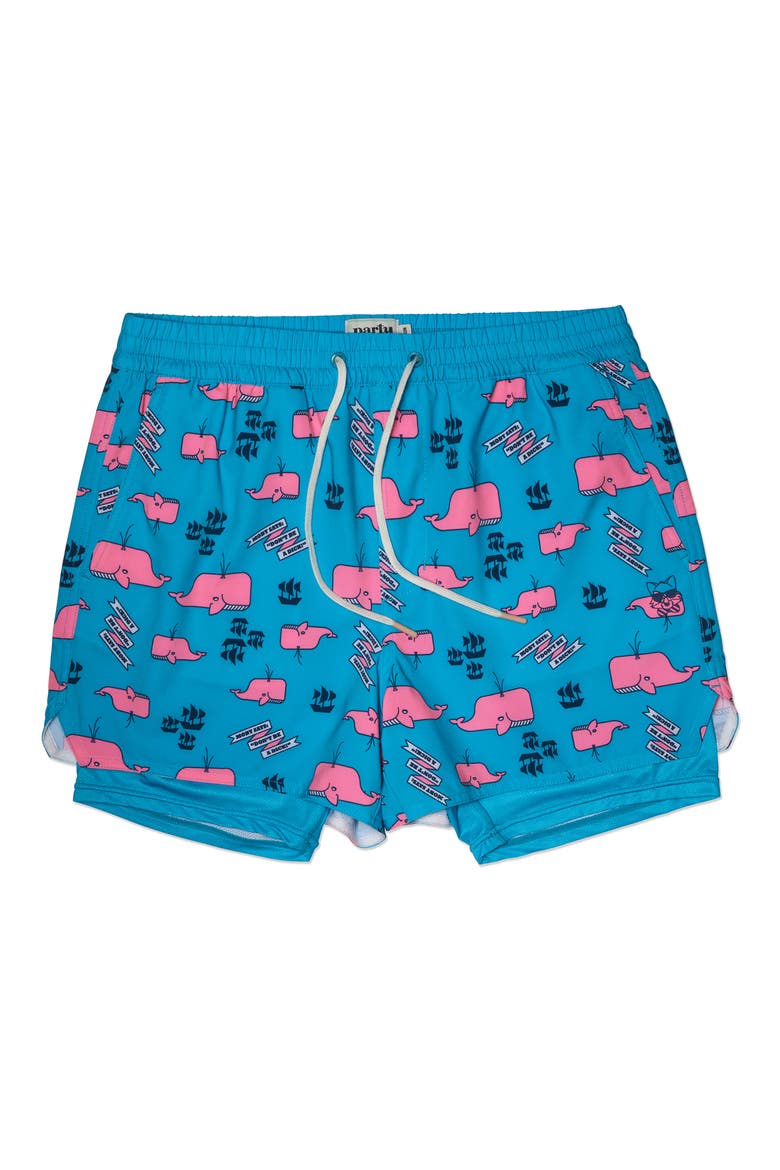 Moby Says Game Changer Swim Trunks, Alternate, color, CYAN