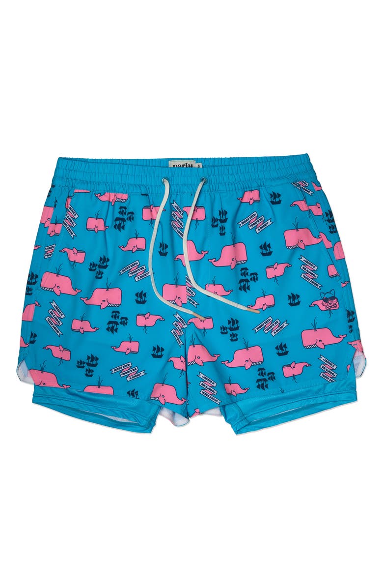 Party Pants Moby Says Game Changer Swim Trunks, Alternate, color, 