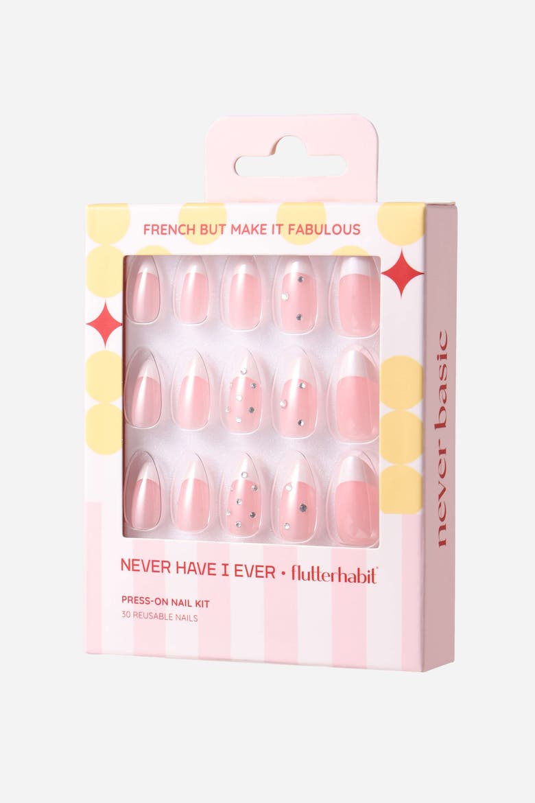 French But Make It Fabulous Short Almond Press on Nails, Alternate, color, Pink
