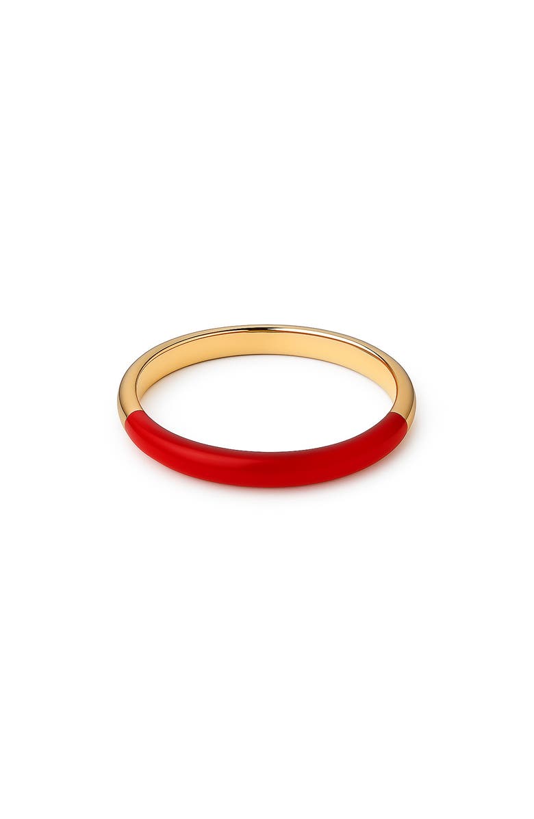 House of Frosted Enamel Band Ring, Main, color, Yellow Gold/ Red