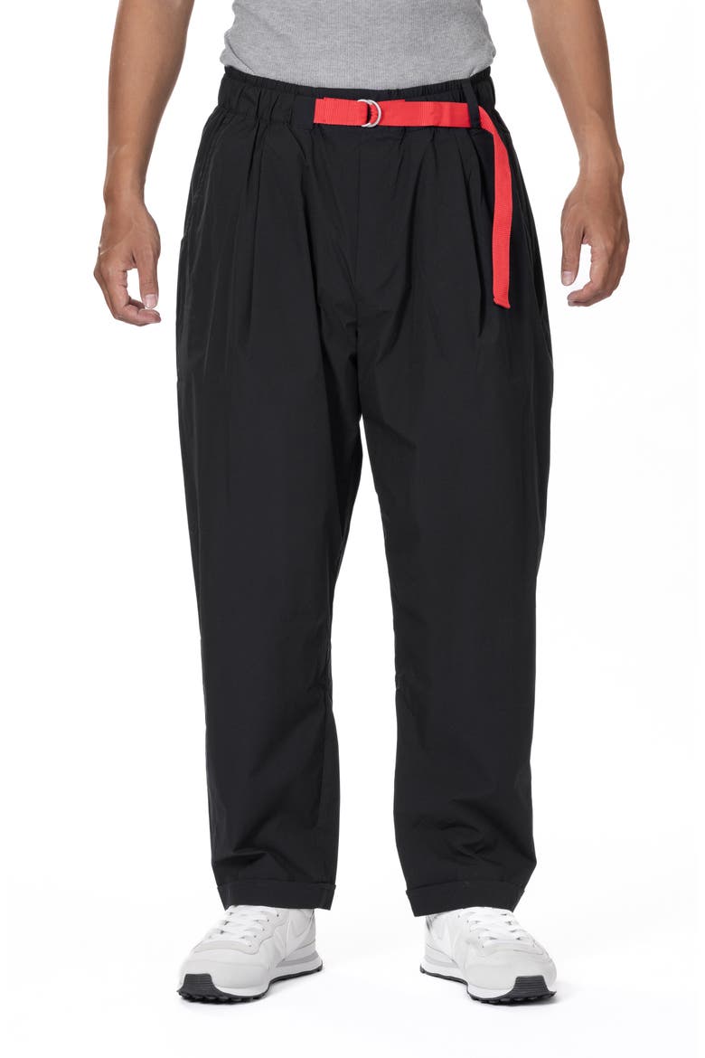 Featherlight Loose Fit Belted Pants, Main, color, BLACK