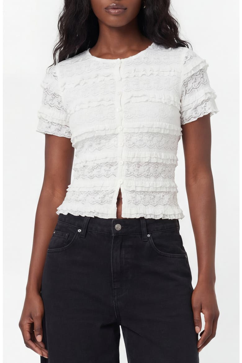 Sweetheart Buttoned Top, Main, color, IVORY