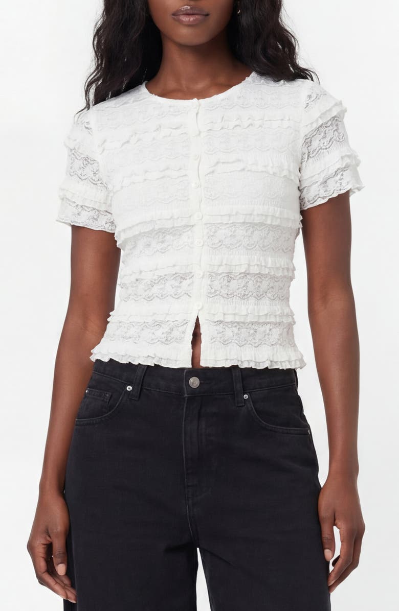 BY DESIGN Sweetheart Buttoned Top, Main, color, Ivory