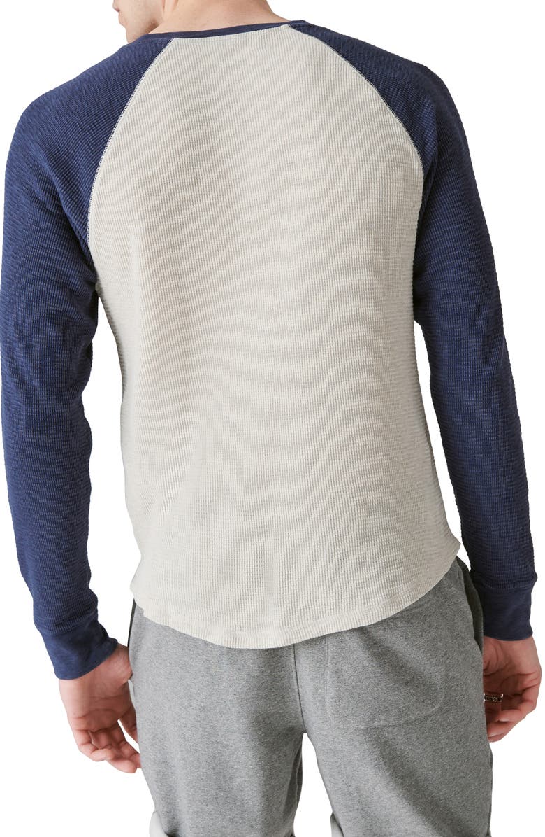 Lucky Brand Acid Wash Colorblock Thermal Henley, Alternate, color, 