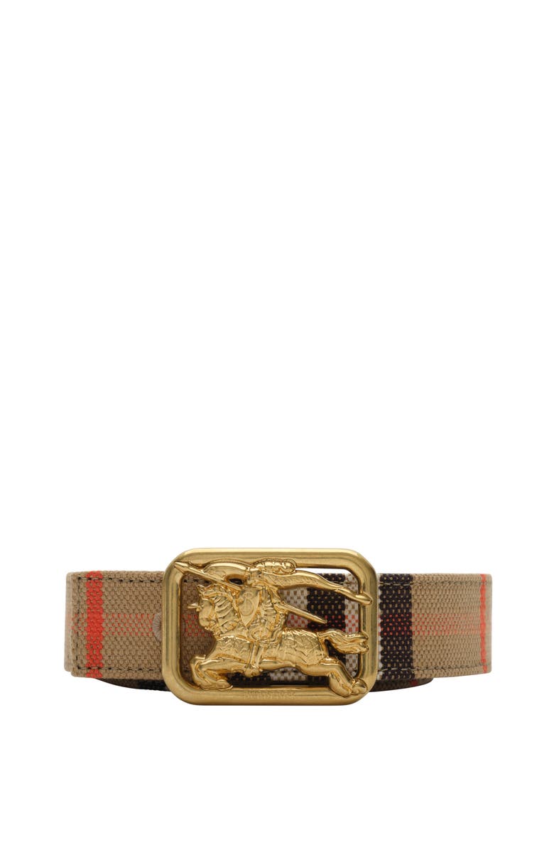 Burberry Reversible Check Rider Belt, Main, color, Sand Beige/Peat Brown