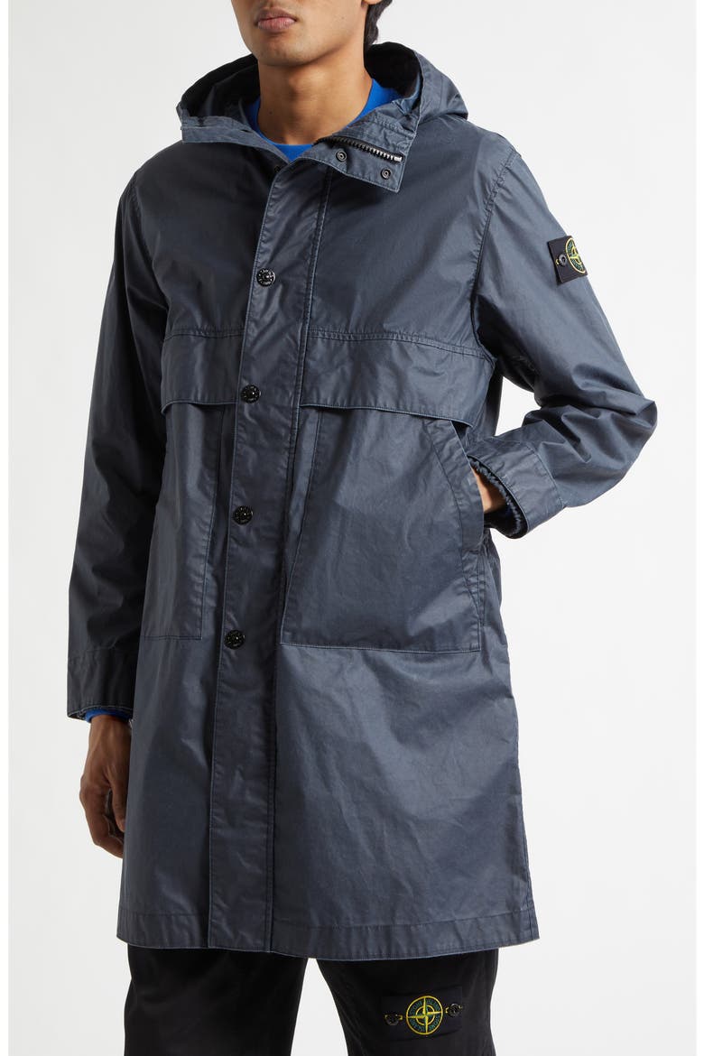 Waxed Long Parka, Alternate, color, NAVY BLUE