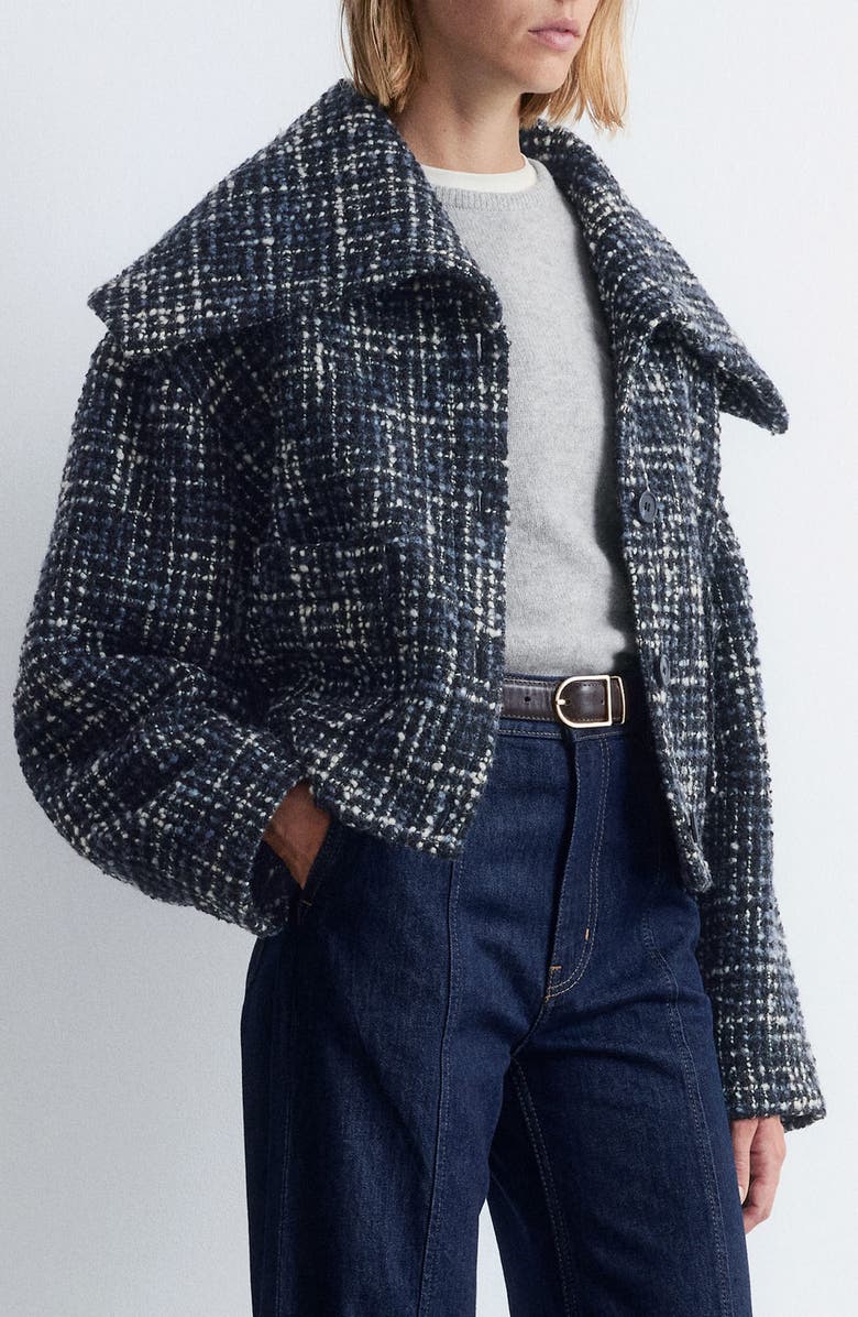 Other Stories Crop Wool Blend Jacket, Alternate, color, Black Dark