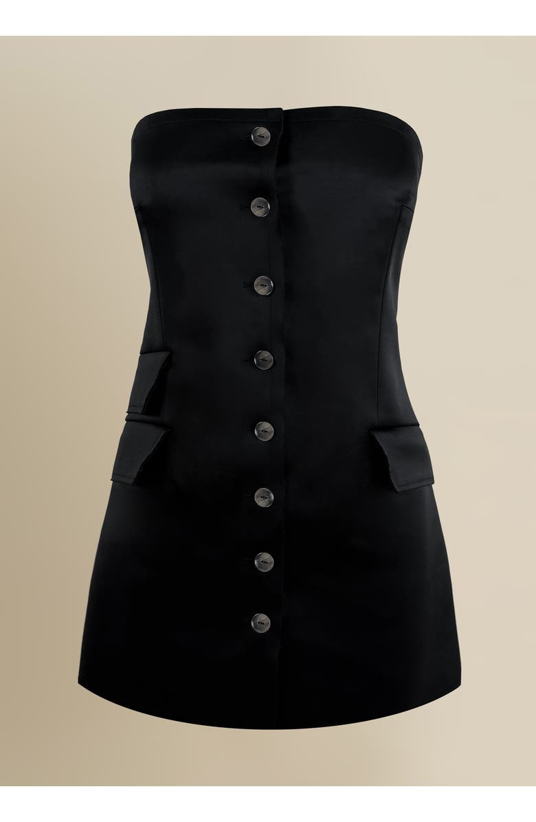 Contessa Mills Craft Strapless Butterfly Jacquard Dress, Main, color, Black