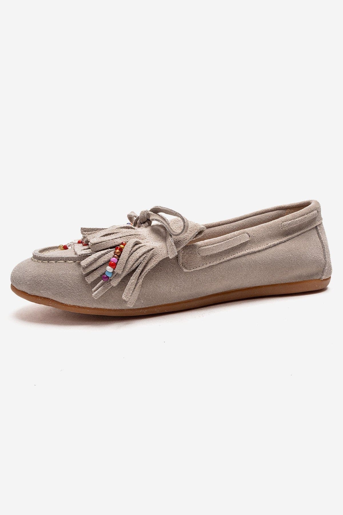 Forever & Always Shoes Evelyn Leather Loafer, Alternate, color, Beige Suede
