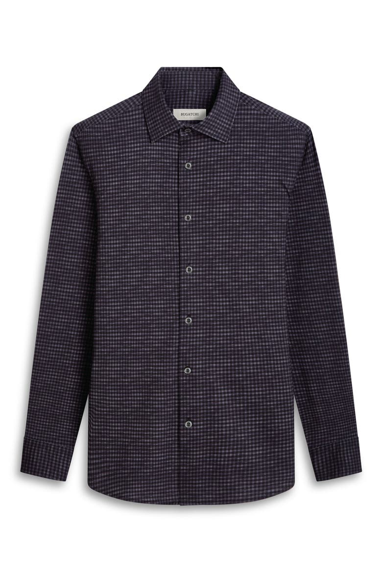 James OoohCotton® Microcheck Button-Up Shirt, Alternate, color, BLACK