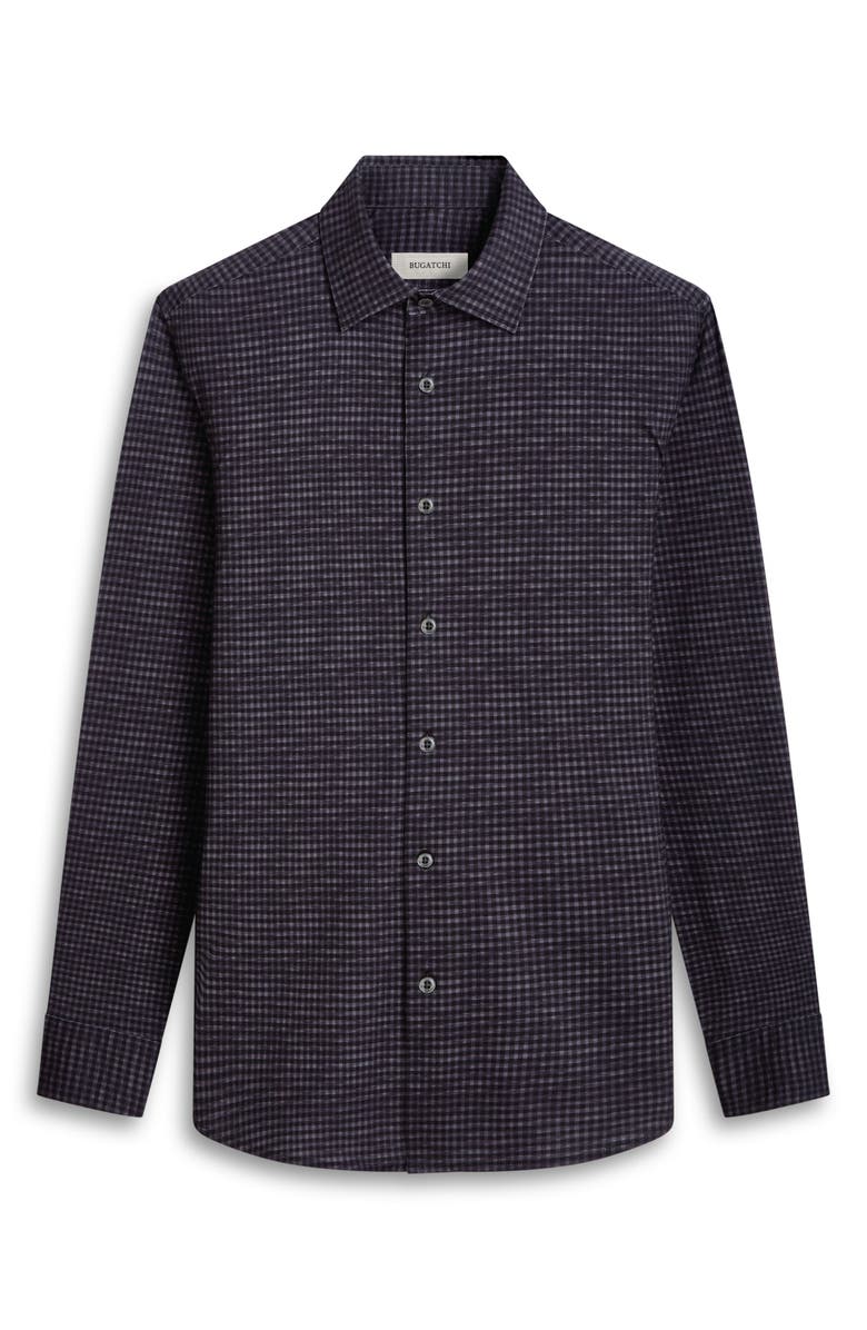 Bugatchi James OoohCotton<sup>®</sup> Microcheck Button-Up Shirt, Alternate, color, Black