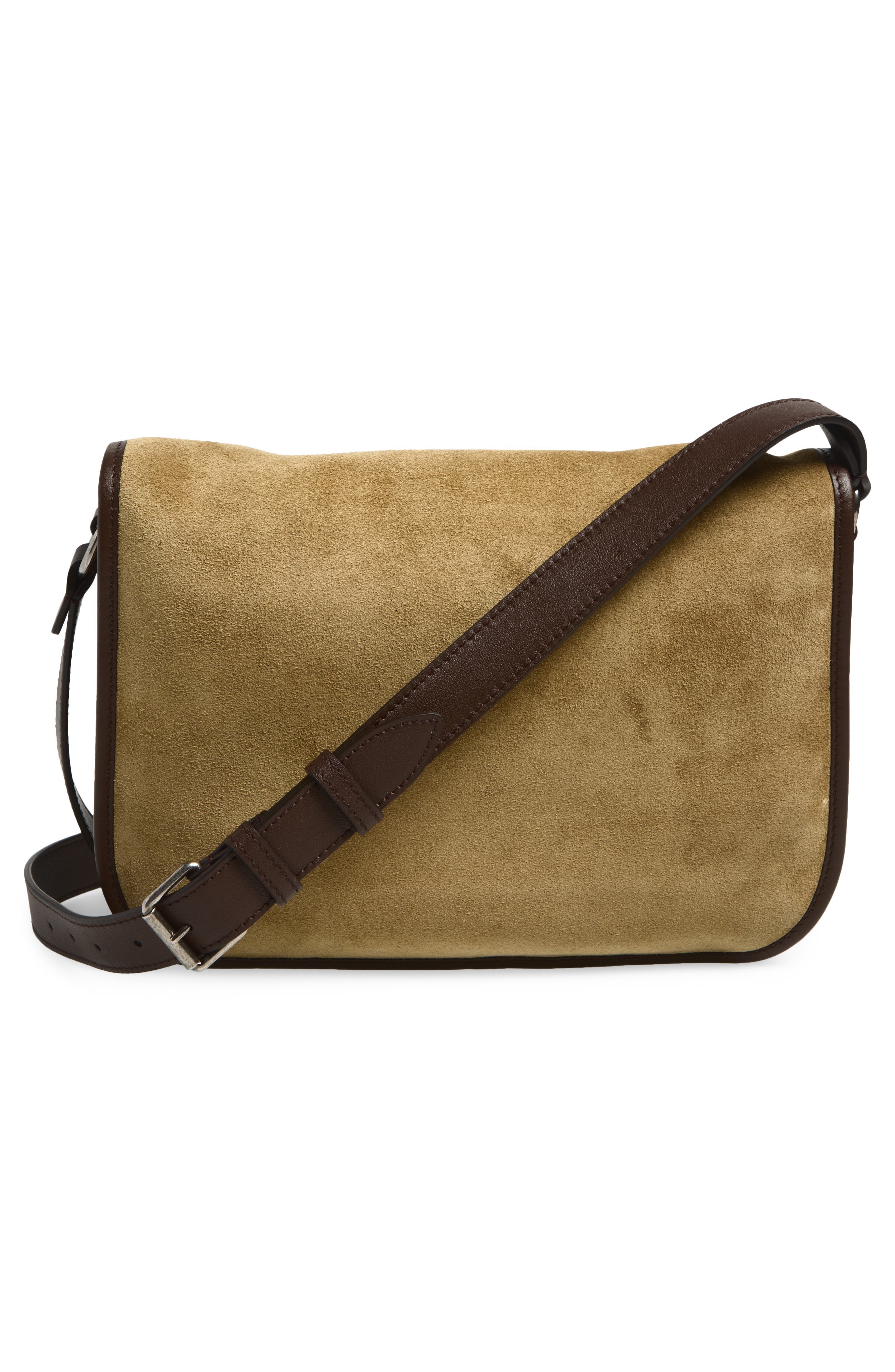 Antibes Suede Crossbody Bag, Alternate, color, BEIGE