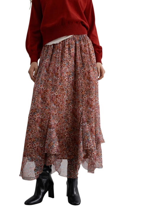 Mini Flower Print Skirt