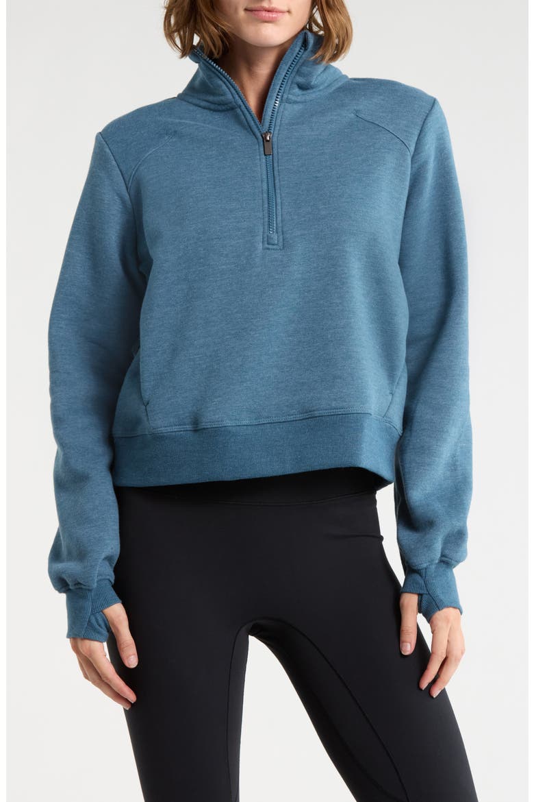 Onyx Half Zip Pullover, Main, color, HEATHER MIDNIGHT