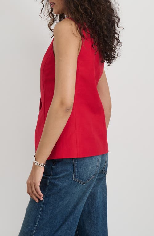 Alex Mill Soho Scoop Vest In Linen Cotton In Crimson