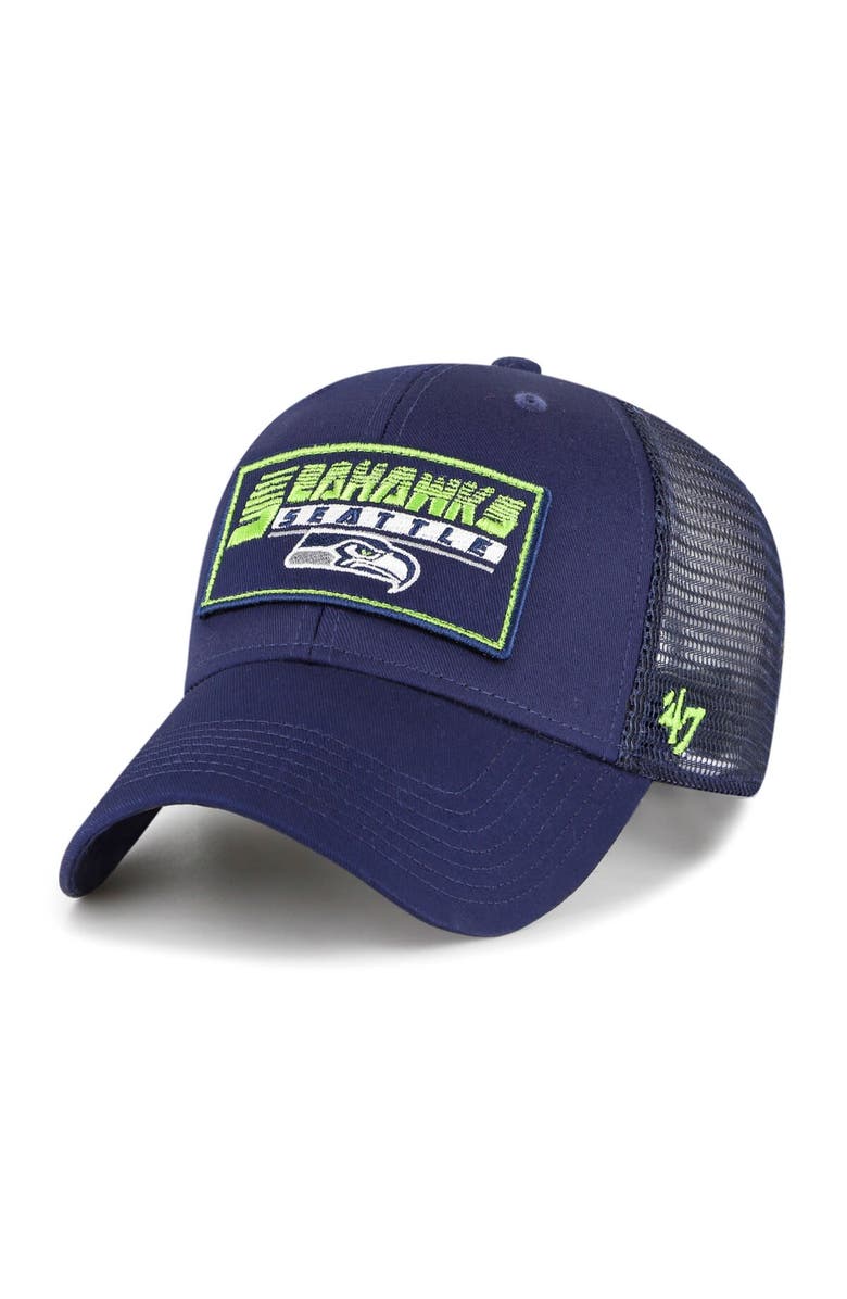 '47 Youth '47 College Navy Seattle Seahawks Levee MVP Trucker Adjustable Hat, Main, color, Navy