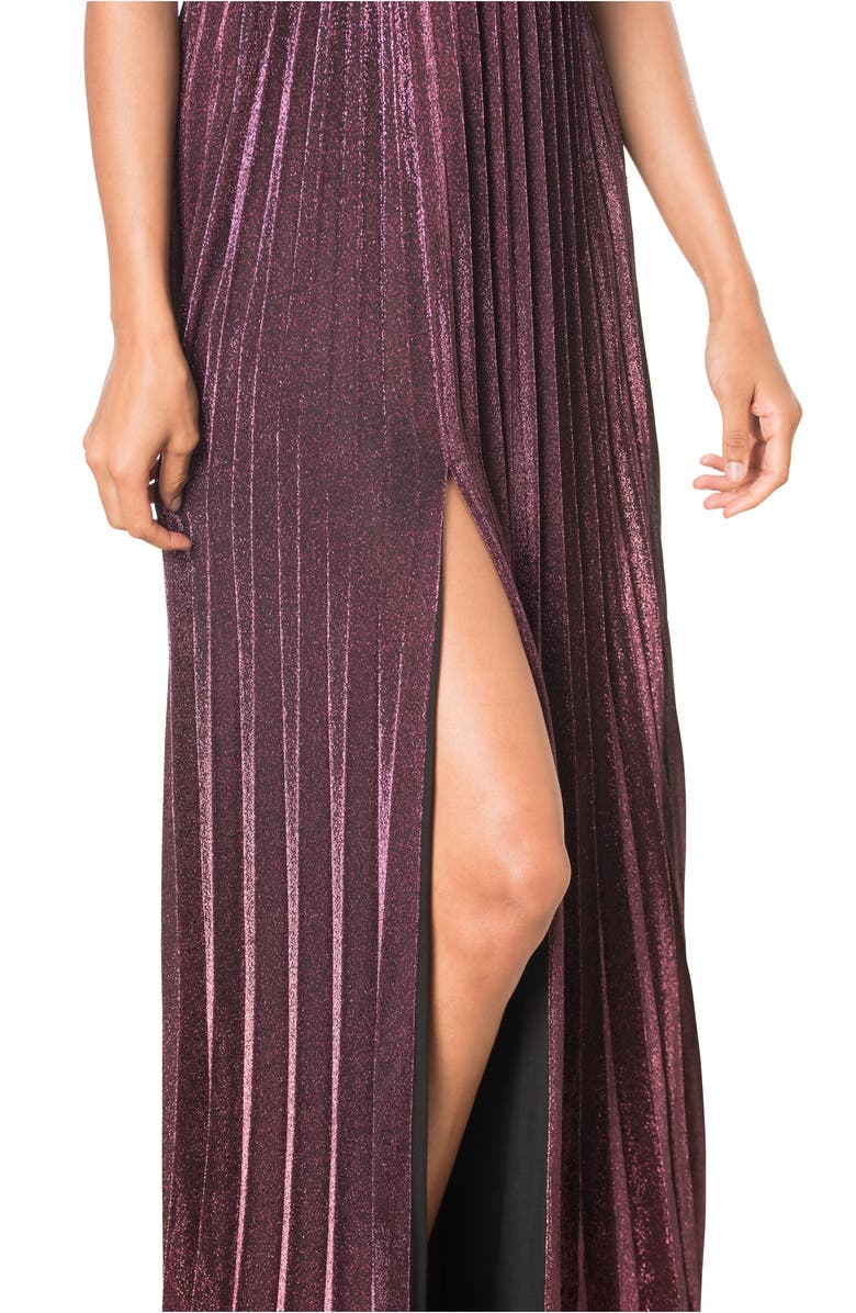 Dress the Population Danae Shimmer Pleated Gown, Alternate, color,