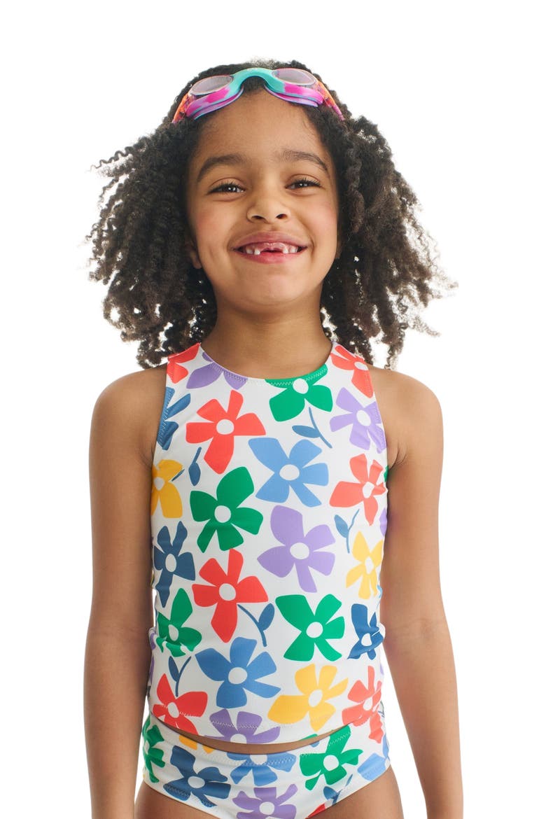 Kids Swim Bikini Bottom In Rainbow Blooms, Alternate, color, Multi Spring Blooms
