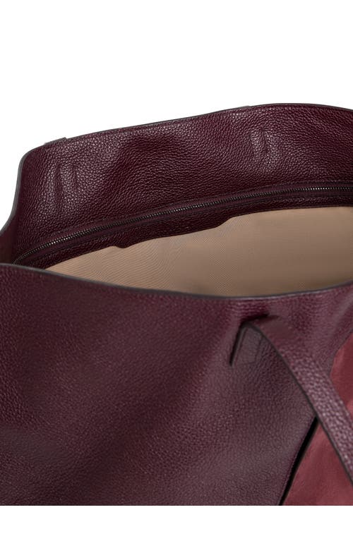 Akris Ai Medium Patchwork Leather Tote Bag In Burgundy
