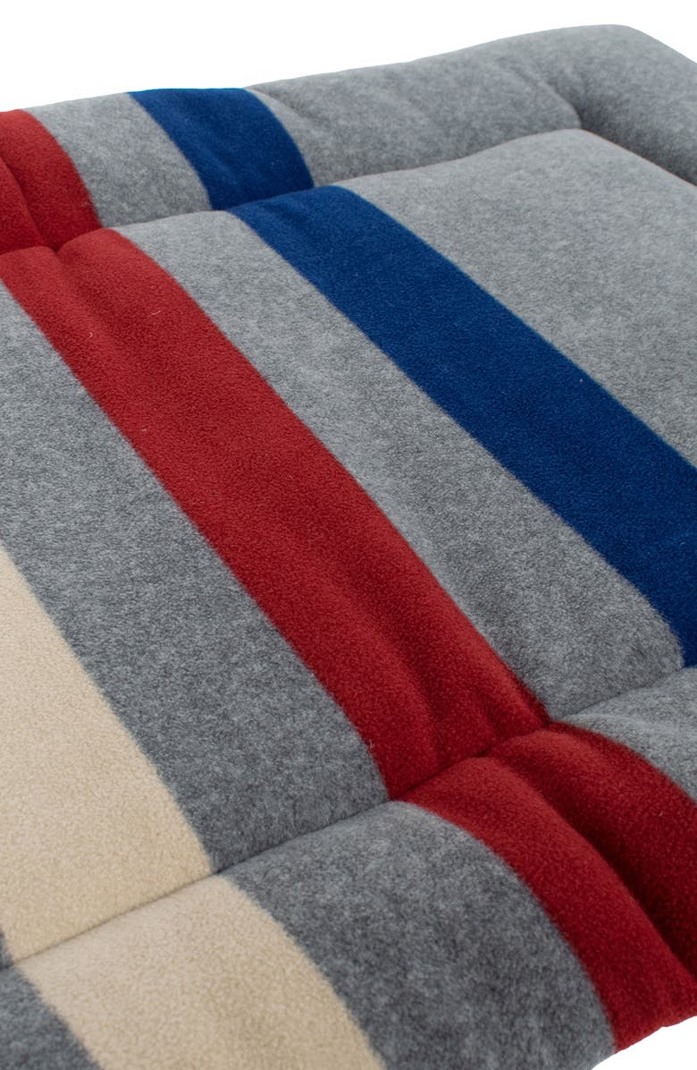 Pendleton Fleece Comfort Cushion, Alternate, color, Cabin Stripe Gray