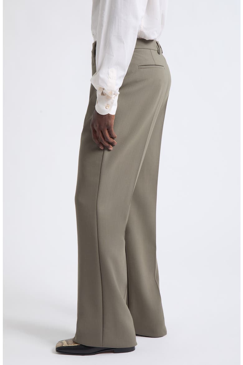 Virgin Wool Flat Front Trousers, Alternate, color, TAUPE