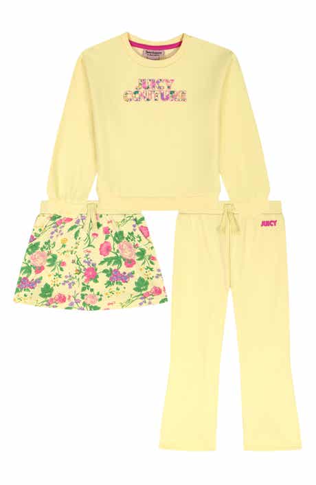 Juicy Couture Logo Sweatshirt, Skirt & Flare Leggings Set
