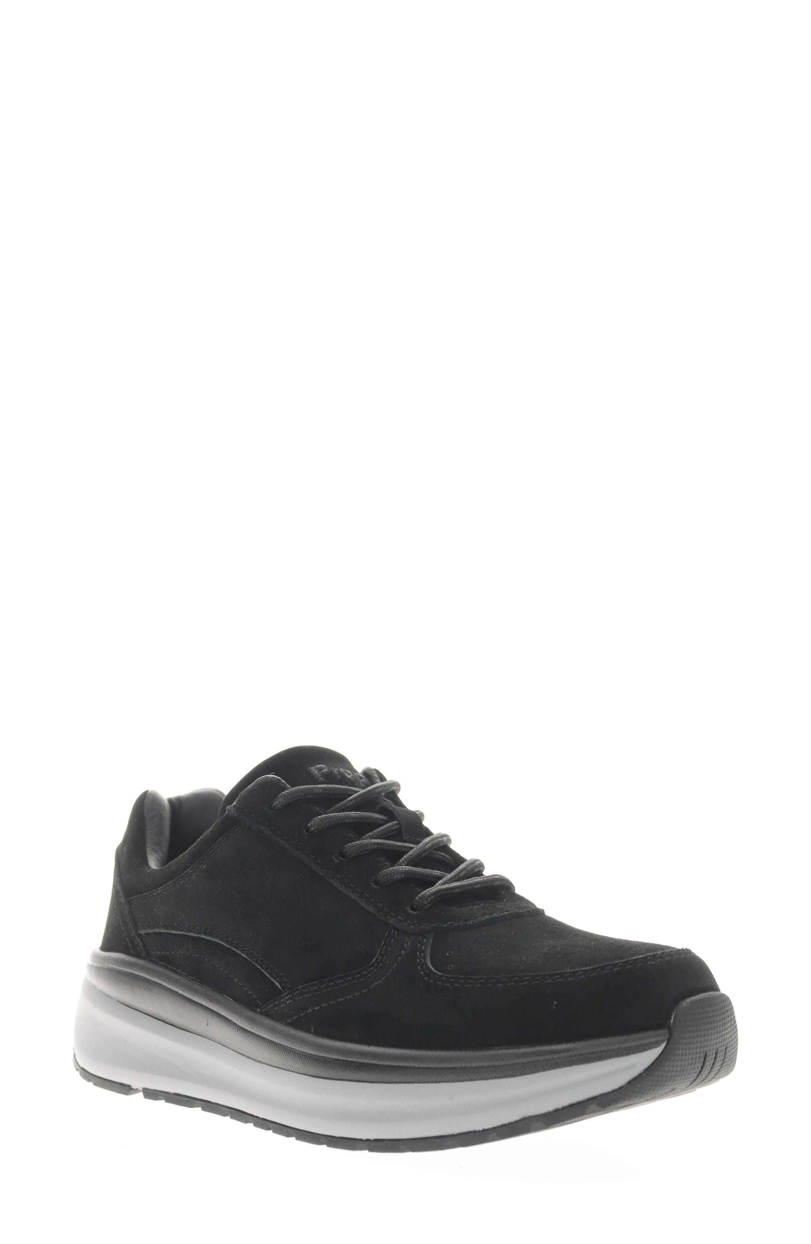 Propét Ultima Sneaker, Main, color, Black Suede