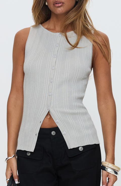 Oregano Rib Button-Up Tank