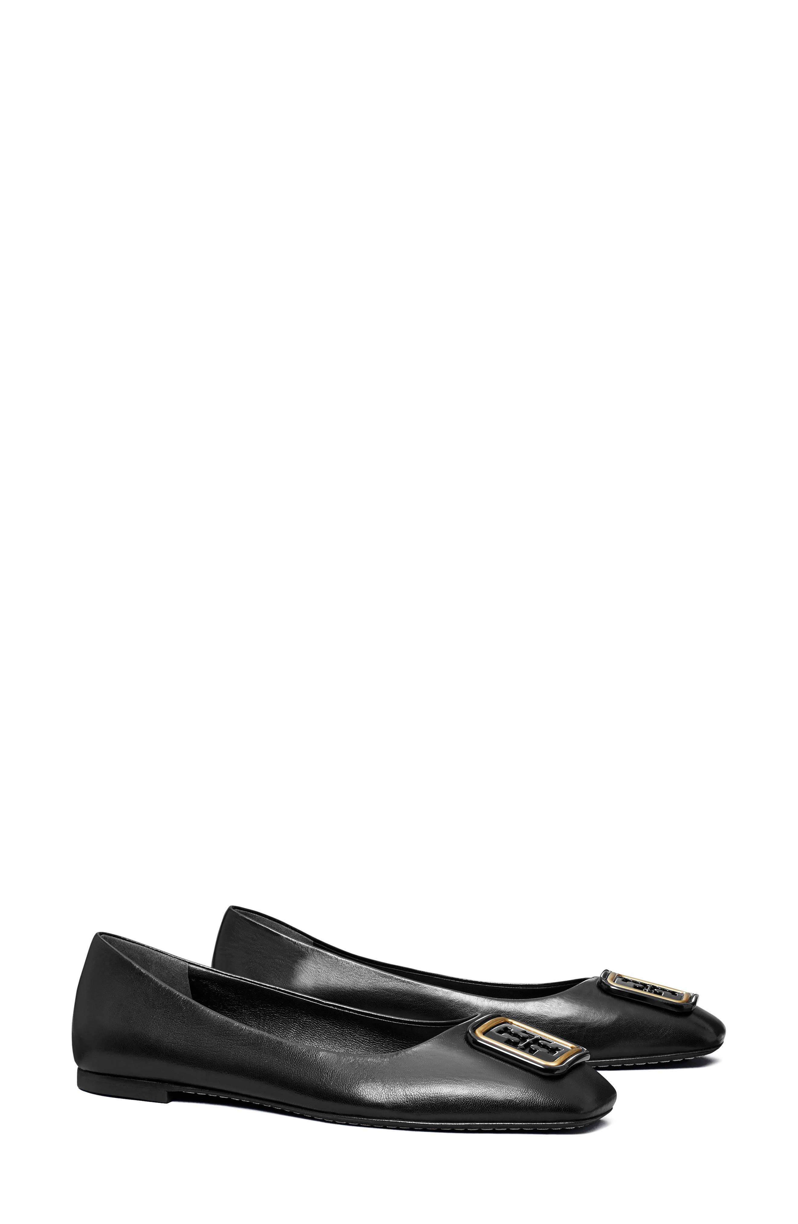 Georgia Square Toe Ballet Flat, Main, color, PERFECT BLACK