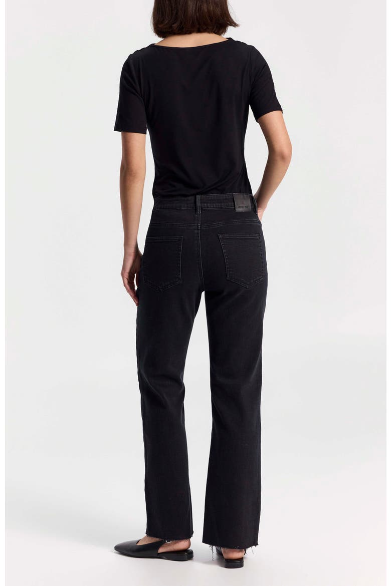 Mid-Rise Straight-Leg Jeans, Alternate, color, Black
