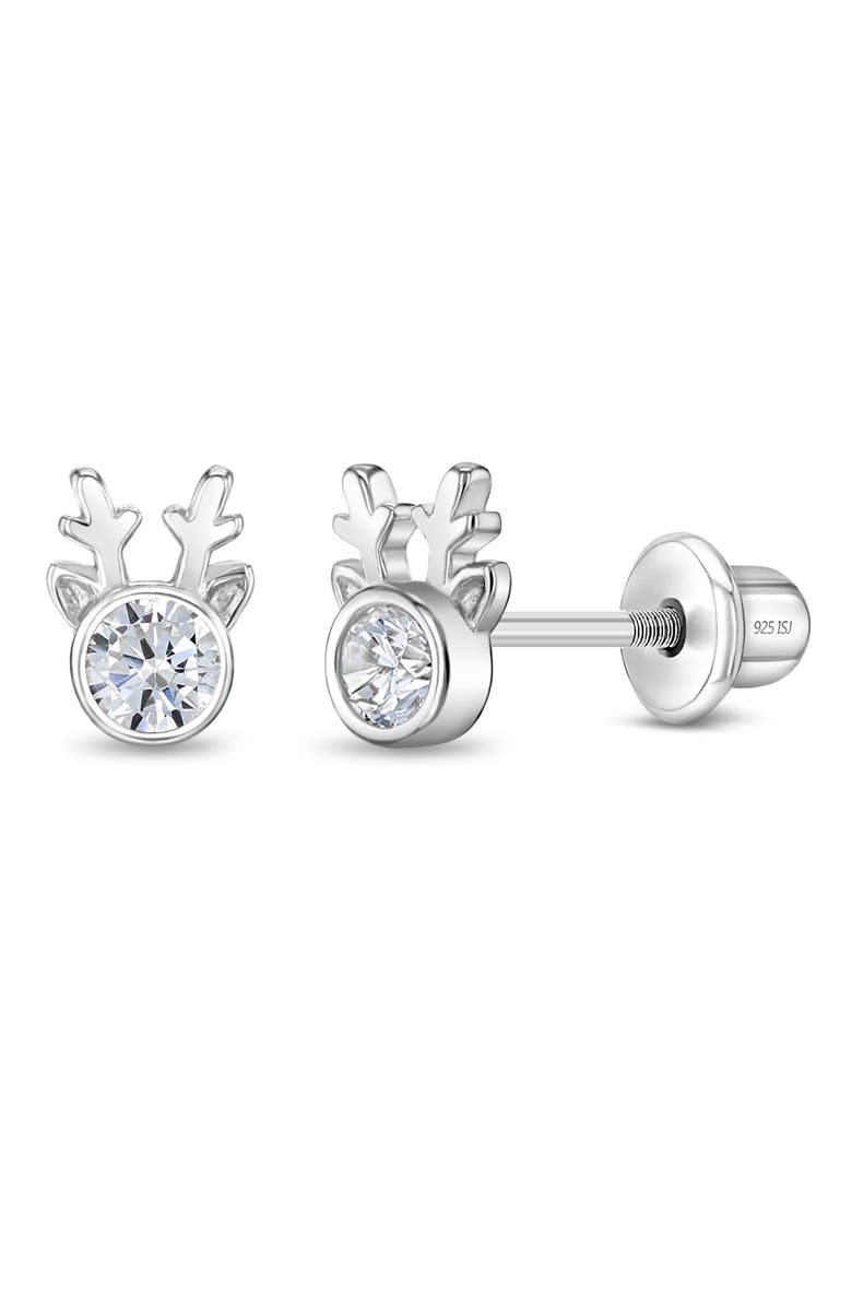 In Season Jewelry Holiday Reindeer Earrings, Main, color, Silver