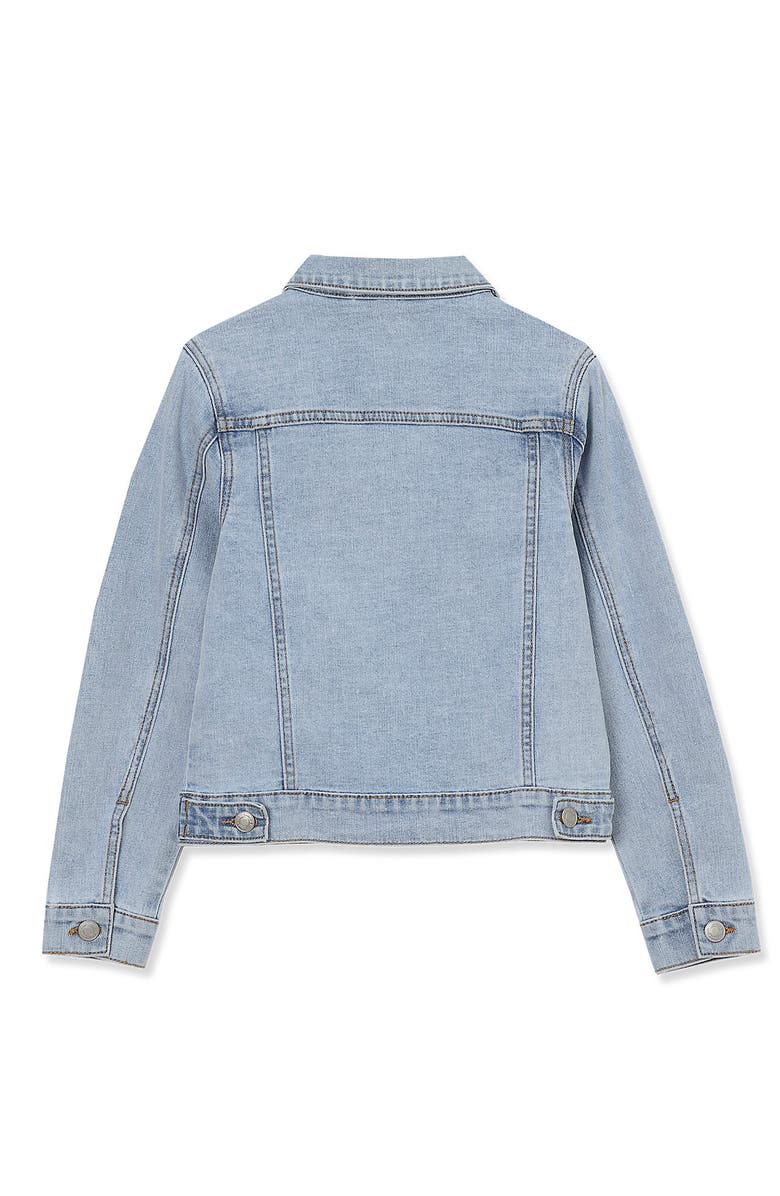 Lands' End Girls Denim Jacket, Alternate, color, Coastal Blue