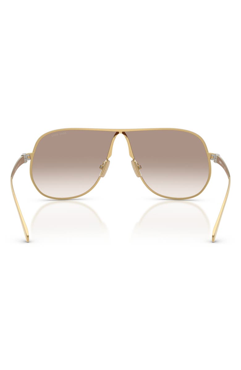 Miu Miu 66mm Oversize Pilot Sunglasses, Alternate, color, Gold/ Clear Gradient Brown