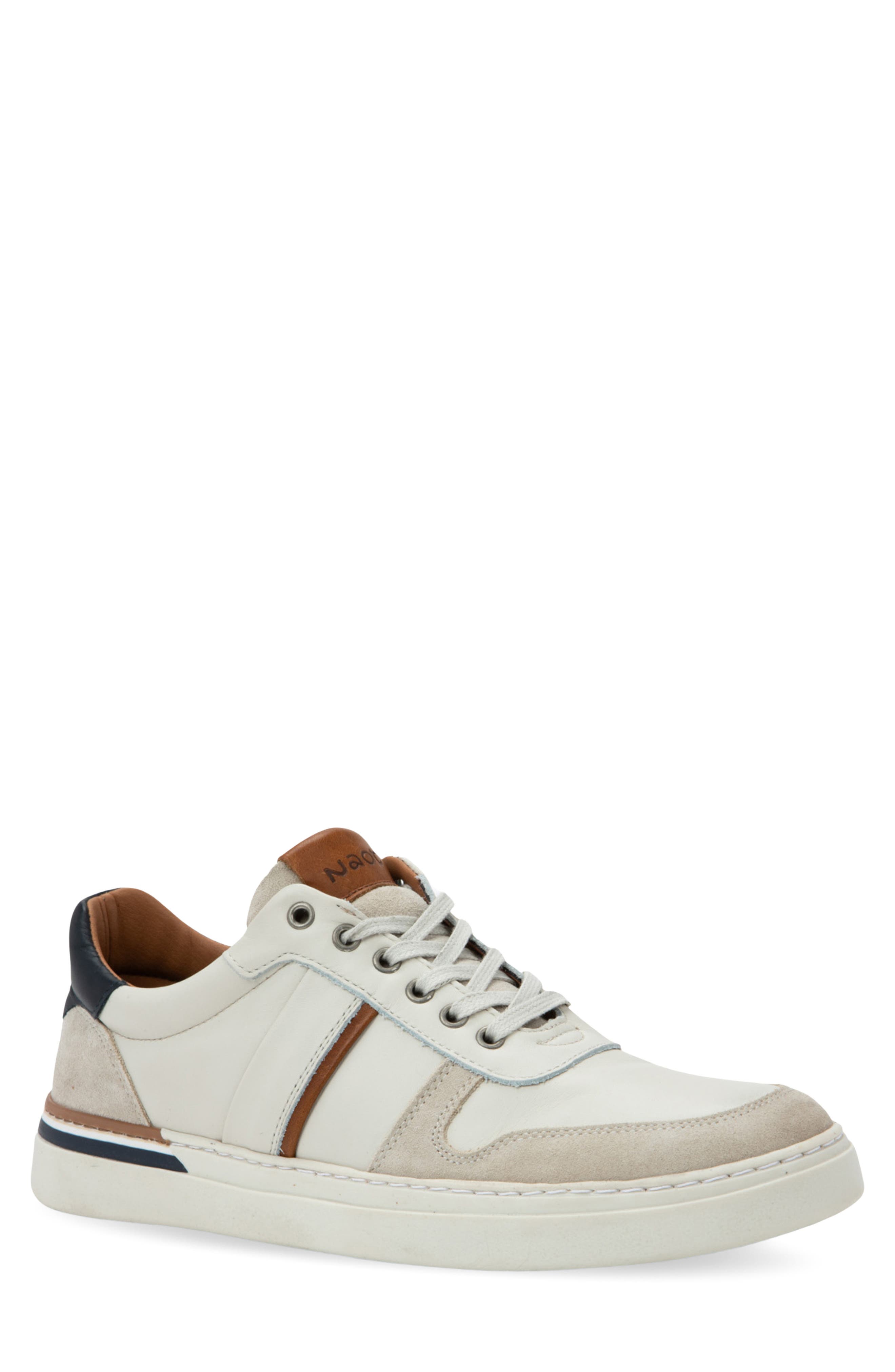 WHITE BROWN NAVY LEATHER COMBO