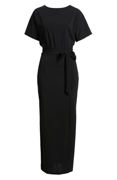 Nikki Lund Leif Tie Waist Maxi Dress In Black