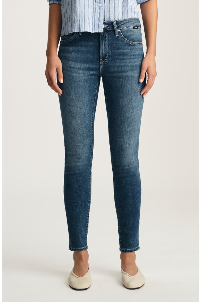 Tess High Waist Ankle Skinny Jeans, Main, color, DARK BRUSHED FEATHE