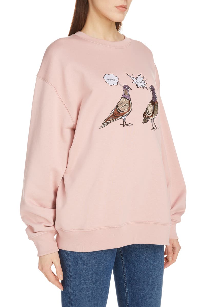 Acne Studios Forba Animal Embroidery Sweatshirt, Alternate, color, 