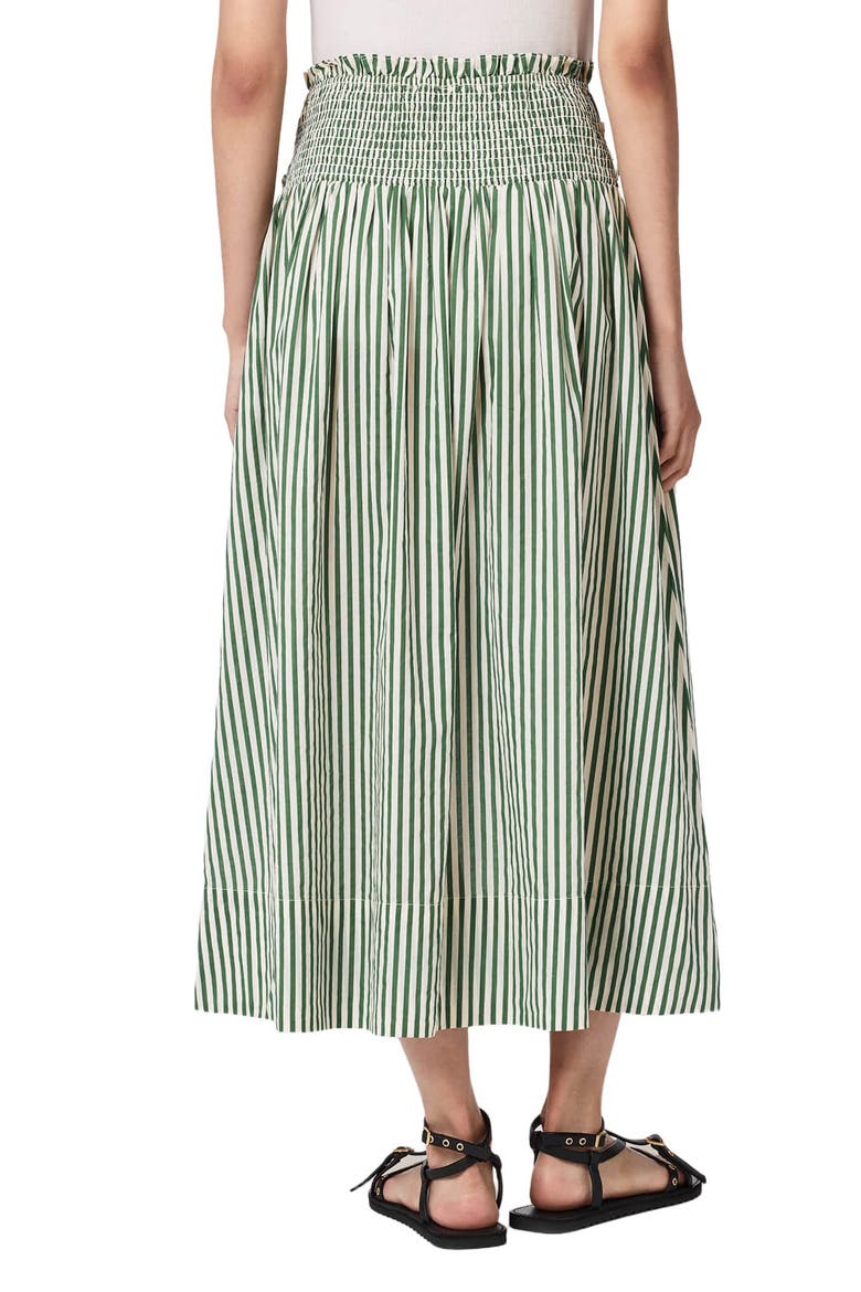 Kali Stripe Cotton Maxi Skirt, Alternate, color, APPLE GREEN/ WHITE