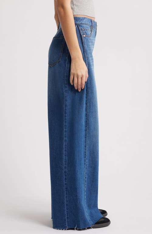1822 Denim Raw Hem High Waist Wide Leg Jeans